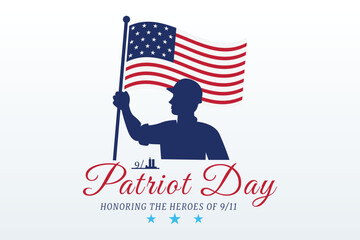 patriot day man holding american flag honoring heroes