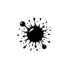 Abstract black ink blot illustration for artistic design and creative concepts