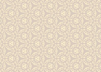 Fototapeta premium Abstract Floral Outline Luxury Seamless Pattern Background Digital and Printing 