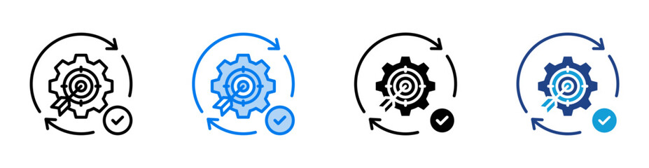 Effectiveness icon set multiple style collection