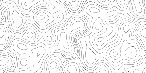 Abstract topographic map lines pattern on white background