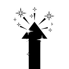 Black and White Upward Trend
A clean and simple icon featuring an upward arrow with sparkles, representing growth, success, achievement, and positive progress