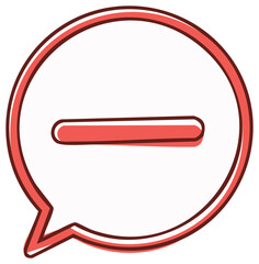 Hand Drawn Speech Bubble with a Minus Symbol Inside