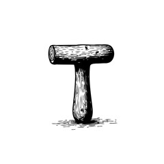 Rustic Wooden Mallet Illustration for Carpentry and Woodworking Projects design