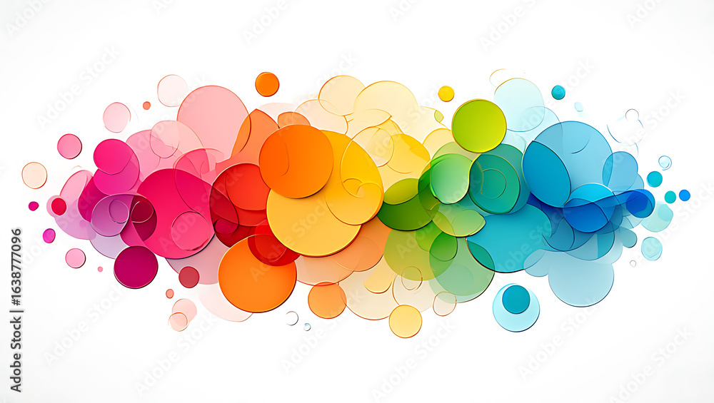 Poster vibrant abstract background with colorful overlapping circles for modern designs and creative projec