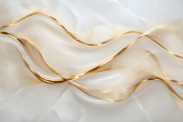 Obraz premium Elegant Flowing Fabric with Gold Accents