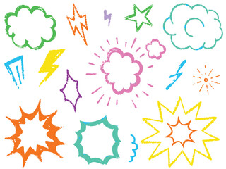 Colorful abstract symbols and stars with seasonal floral design