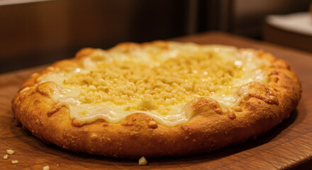 Traditional Hungarian Langos: Authentic Fried Bread with Garlic and Cheese, Cultural Cuisine Editorial Food Photography
