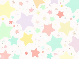 Pastel stars and dots on white background