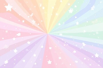 Pastel rainbow radial background with stars