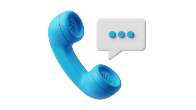 Communicate effectively using blue phone receiver with speech bubble, showing customer service and tech support accessibility for your business, connecting now - Powered by Adobe