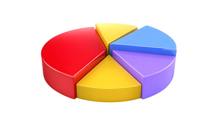 Obraz premium Colorful pie chart, data visualization, business analysis on transparent background