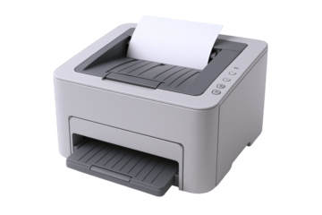 Modern Compact Laser Printer with Paper Tray and Output Slot, Essential Office Equipment for Document Reproduction