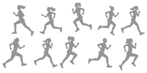 Running Silhouettes Clipart
