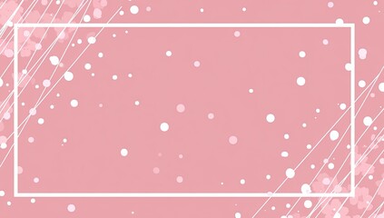 Pink background with white frame, dots, and lines
