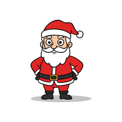 Simple Cute Santa Claus Kids Vector Sticker Characters