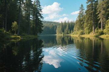 Fototapeta premium lake in the forest