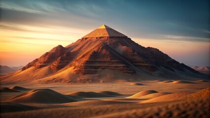 Naklejka premium Desert Pyramid at Sunset
