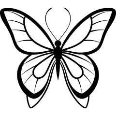 Naklejka premium Stylish Butterfly Tattoo Line Art Clean Vector Design for Print & Branding