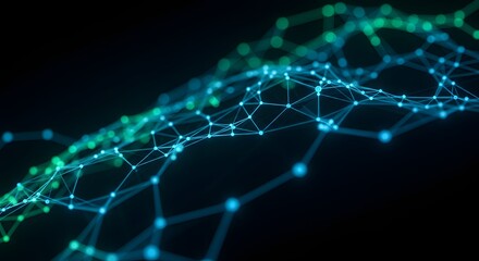Obraz premium Abstract Digital Network Connection, 3D Illustration