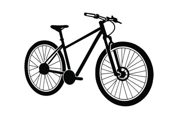 Fototapeta premium Black Mountain Bicycle Illustration isolated on white background. Vector Illustration