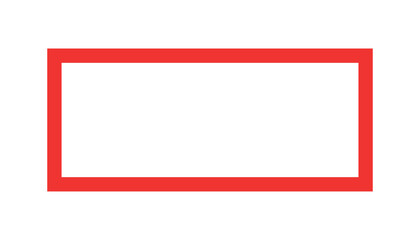 Bold Red Rectangular Frame, Simple Border Design, Isolated Shape, Empty Center Vector Illustration