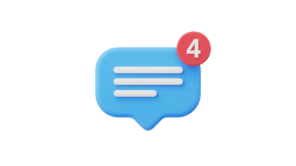 Get Noticed with this Vibrant Message Icon Featuring a Notification Badge - Perfect for UI Design, App Development, and Social Media Marketing Campaigns to Boost Engagement