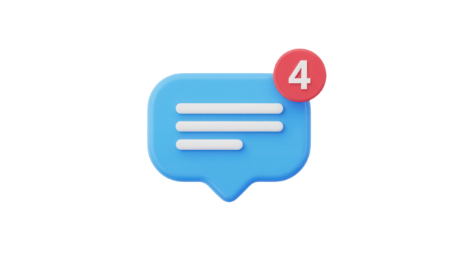 Get Noticed with this Vibrant Message Icon Featuring a Notification Badge - Perfect for UI Design, App Development, and Social Media Marketing Campaigns to Boost Engagement