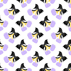 Obraz premium Halloween theme seamless pattern. Perfect for your printable craft supplies, like paper, gift wrap, fabric, or background