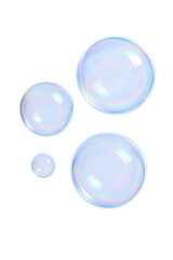 Iridescent Spheres of Light and Color: A Collection of Translucent Bubbles Displaying Rainbow Hues