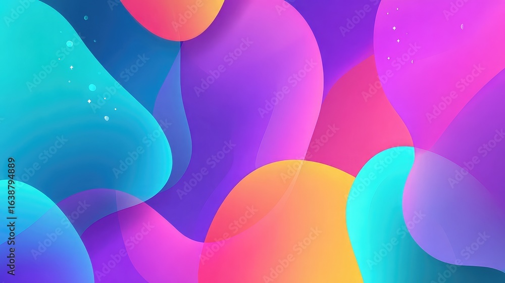 Poster vibrant abstract fluid shapes with gradient colors create a dynamic modern background perfect for cr