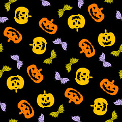 Halloween theme seamless pattern. Perfect for your printable craft supplies, like paper, gift wrap, fabric, or background