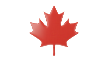 Celebrate Canada with a vibrant red maple leaf, perfect for national pride, travel promotions, and Canadian-themed designs, showing vibrant patriotism and culture