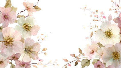 Obraz premium Pastel floral border design