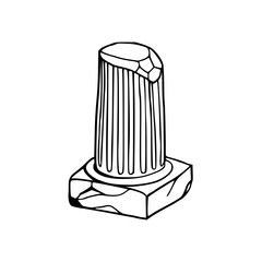 broken ancient column vector illustration