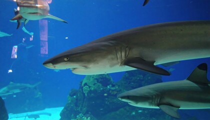 Obraz premium Sharks in an aquarium
