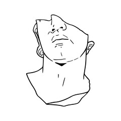 stone bust sculpture of man with expression