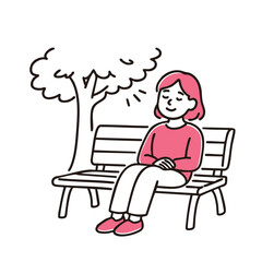 Heatstroke Park Bench Rest, minimal line art illustration