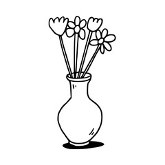 minimalist style vase drawing