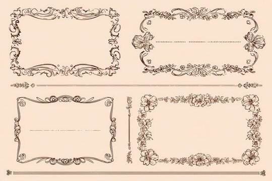 Vintage decorative frames in a set