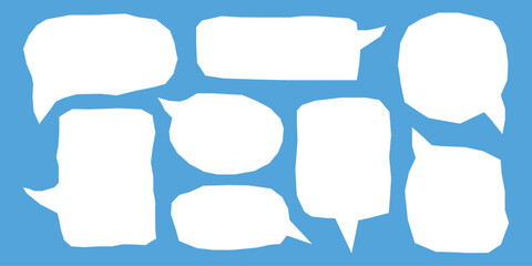 Obraz premium Set of speech bubbles. communication concept, Speak bubble text, vector set of flat message bubbles show chat bubble or dialog boxes on white background.