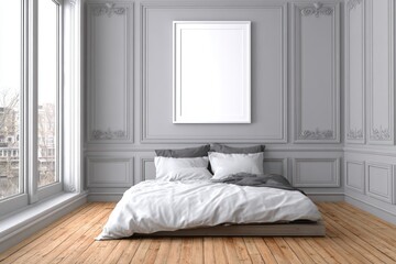 Elegant bedroom interior mockup (1)