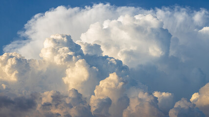 blue day with sky with dramatic cloud formation 
