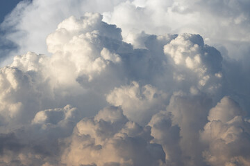 blue day with sky with dramatic cloud formation 