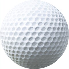 White golf ball, dimpled sphere