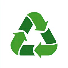 Obraz premium Green recycling symbol, three interconnected arrows forming a triangle