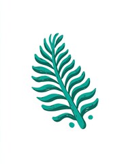 Teal tropical leaf graphic