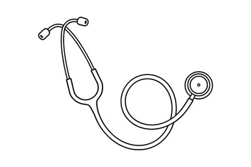Obraz premium Outline Stethoscope Medical Equipment Health Care Tool Vector Illustration