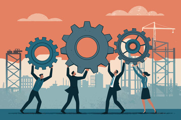 Brilliant Holding Giant Gears Bold Industri Expert Photography Craft Calm Tranquil Harmony Perfect for Brand Storytelling Projects Corporate Communication Asset Premium Creative Asset