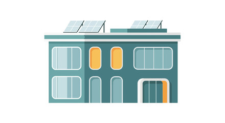 Obraz premium Contemporary eco house design with solar panels for sustainable living